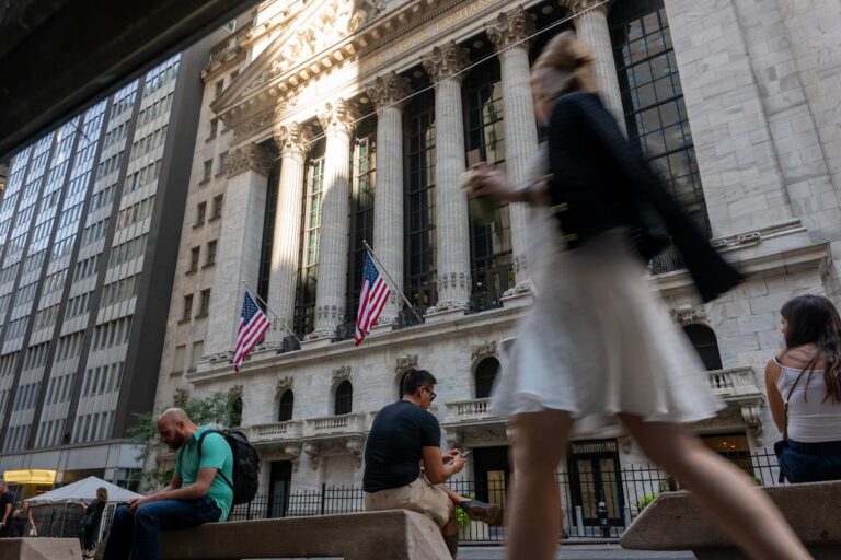 Dow slides, nasdaq jumps to record as tariffs kick in,