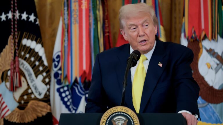 Trump warns says tariffs are 'huge positive' for stock market